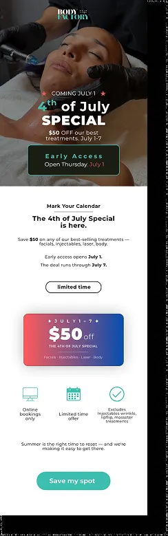 BodyFactory 4th of July Promo Email: #0, Pre Email Jun 24