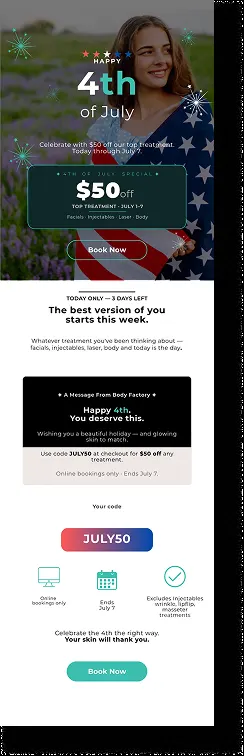 BodyFactory 4th of July Promo Email: #3, The4th Jul 4