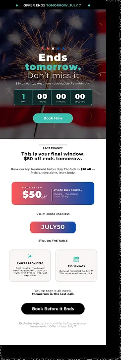 BodyFactory 4th of July Promo Email: #4, Ends Tomorrow Jul 6