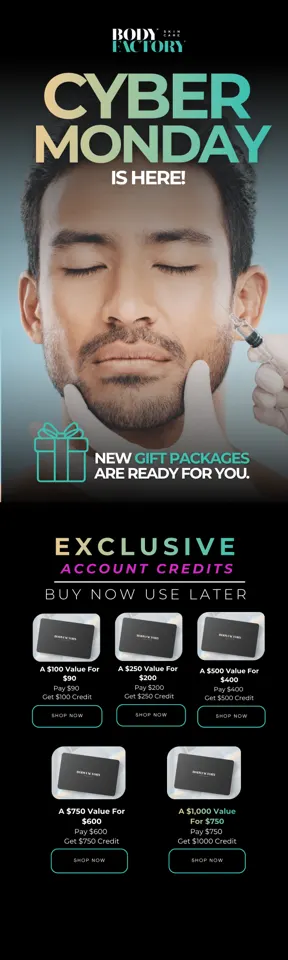 BodyFactory Black Friday Promo Email: Cyber Campaign, #4