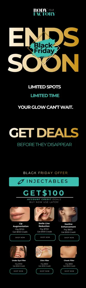 BodyFactory Black Friday Promo Email: Reminder Urgency, #1