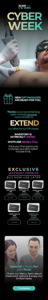 BodyFactory Cyber Monday Promo Email: #3