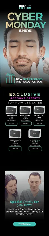 BodyFactory Cyber Monday Promo Email: #4