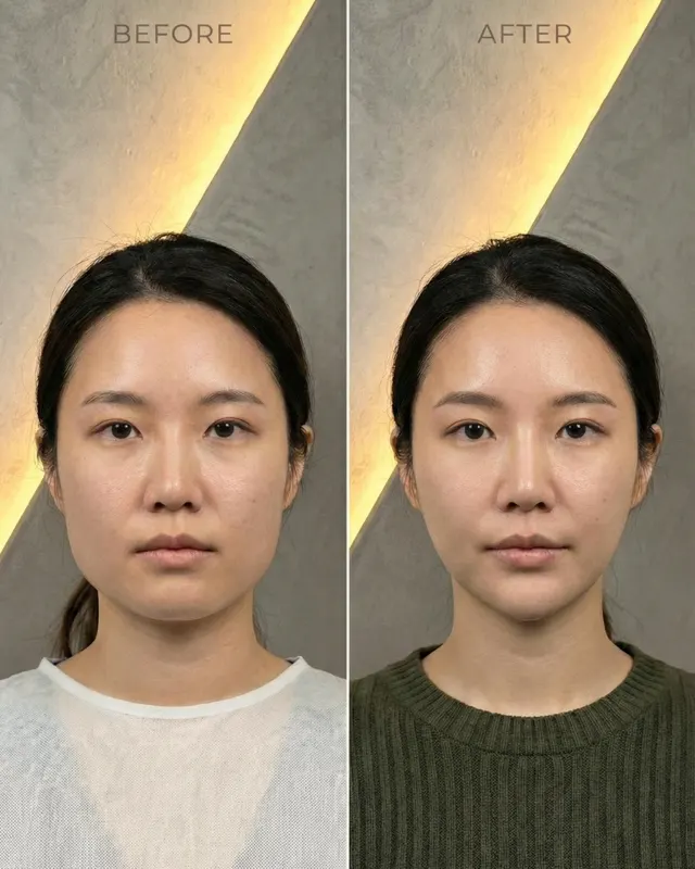 BodyFactory Masseter Social Post: Before and After