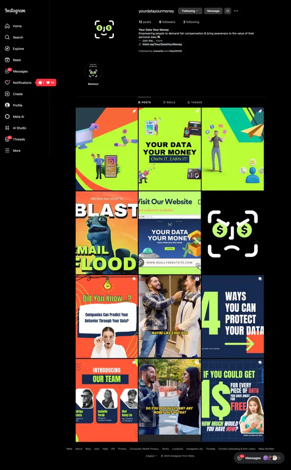 Your Data Your Money Instagram grid