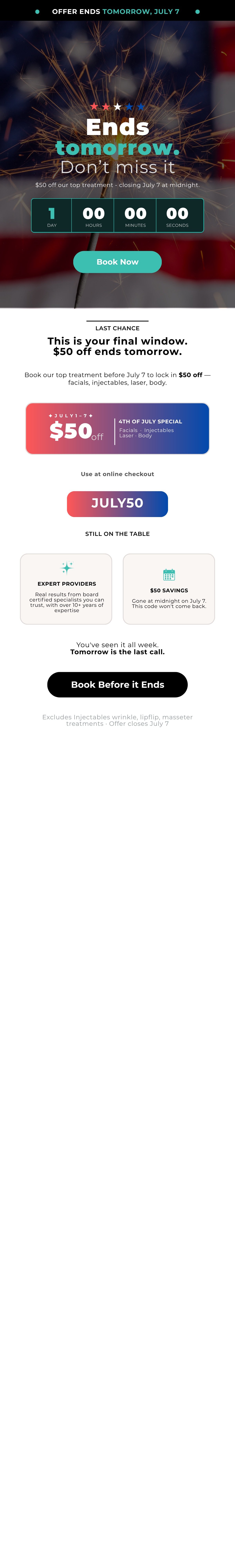4Th July Email Series — July 6, Ends Tomorrow